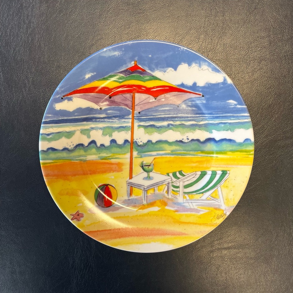 Beach Scene Collector Plate Limited Edition Home Decor 8 Inches